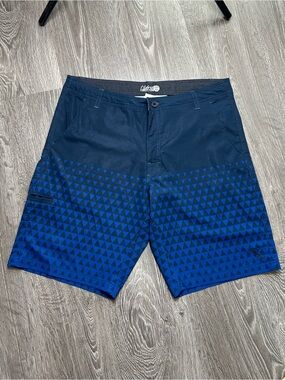 Da Hui hybrid men’s collection Blue Geometric Board Shorts